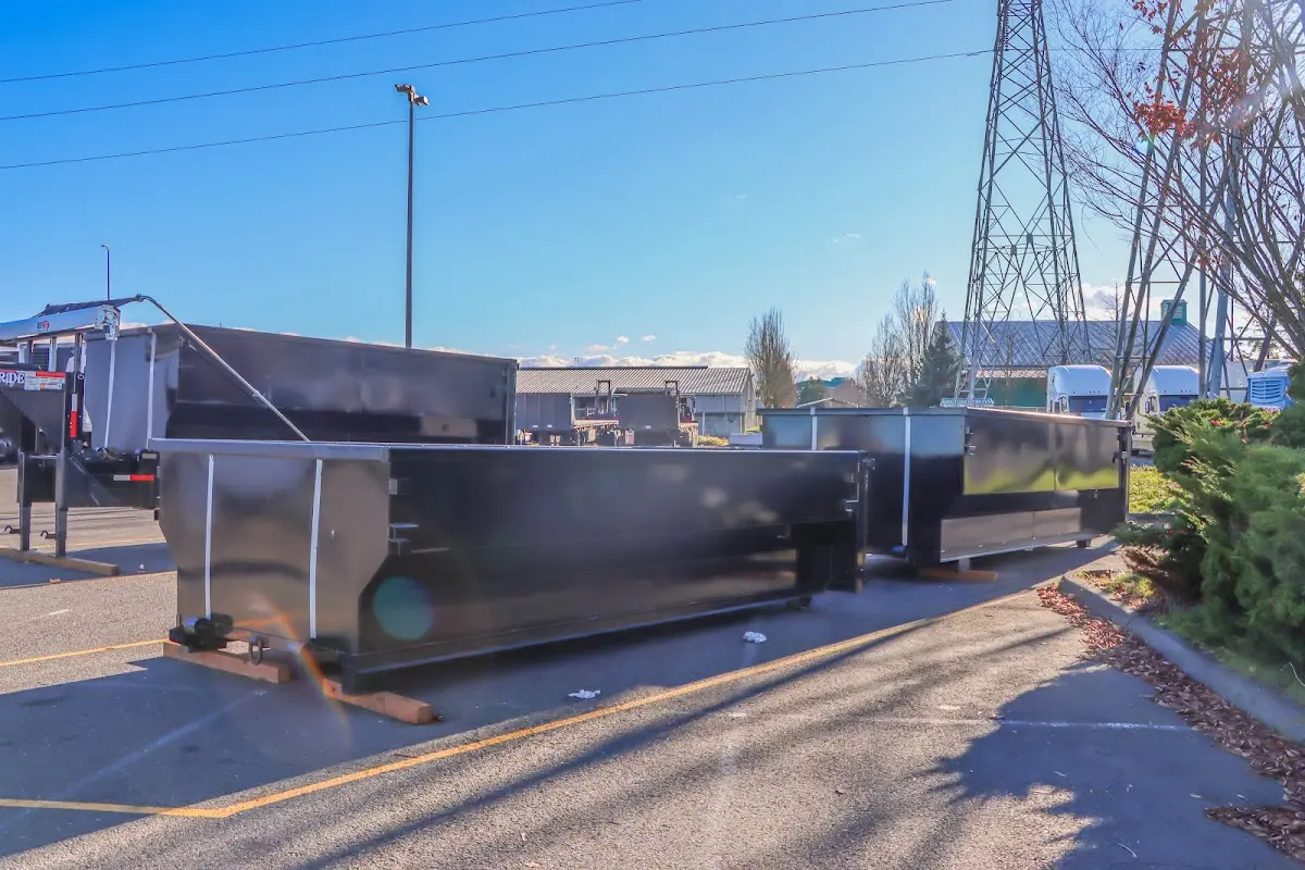 Roll-off dumpster ready for waste disposal at job site for Estate Cleanout Dumpster Rental in East Renton Highlands